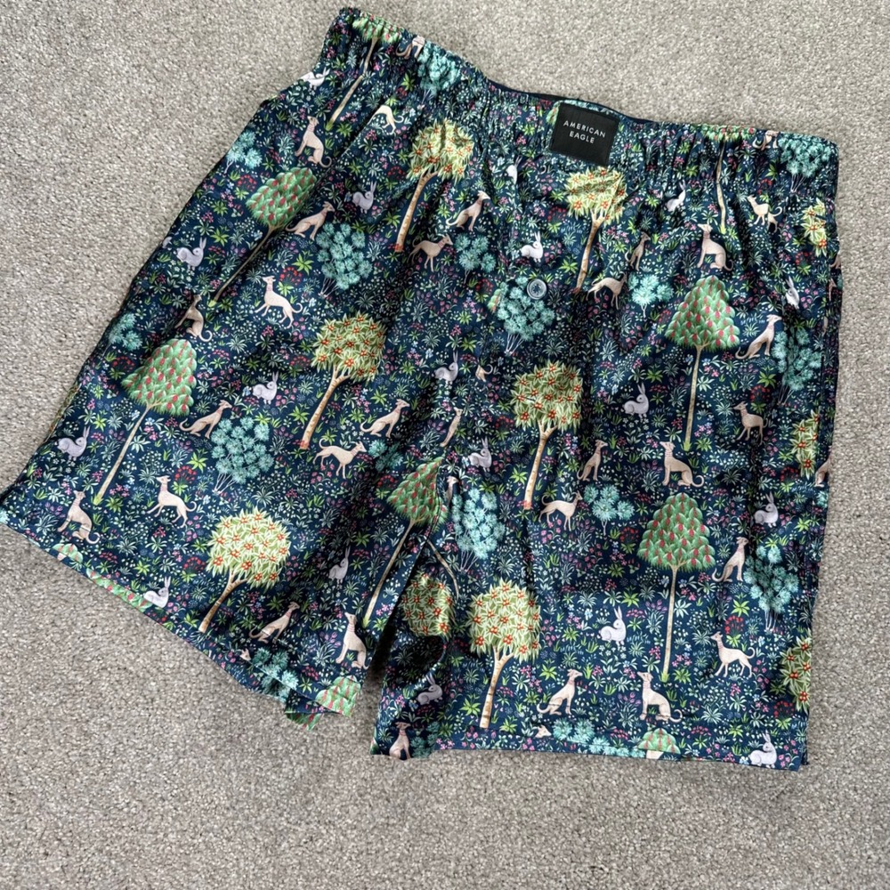 American Eagle Men's XS Boxer Shorts‎ Novelty Floral Tree Animal Print woodland